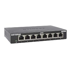 NETGEAR 8-Port Gigabit Ethernet Unmanaged Essentials Switch GS308 - Home Network Hub Office Ethernet Splitter Plug-and-Play Silent Operation