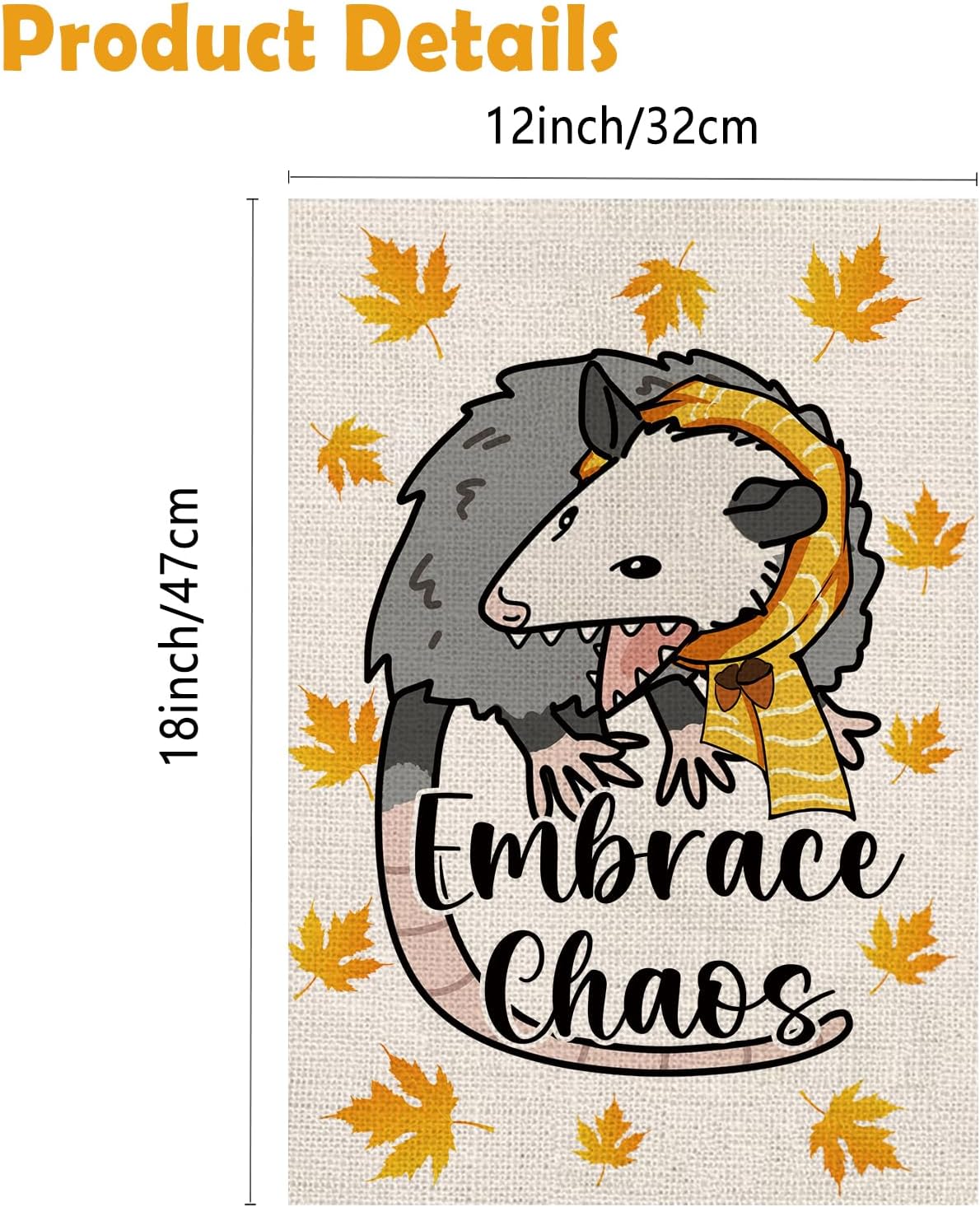 Funny Opossum Garden Flags Seasonal Flags Set of 11 Double Sided Holiday Farmhouse Outdoor Yard Lawn Home Decorations 12.5x18 Inch