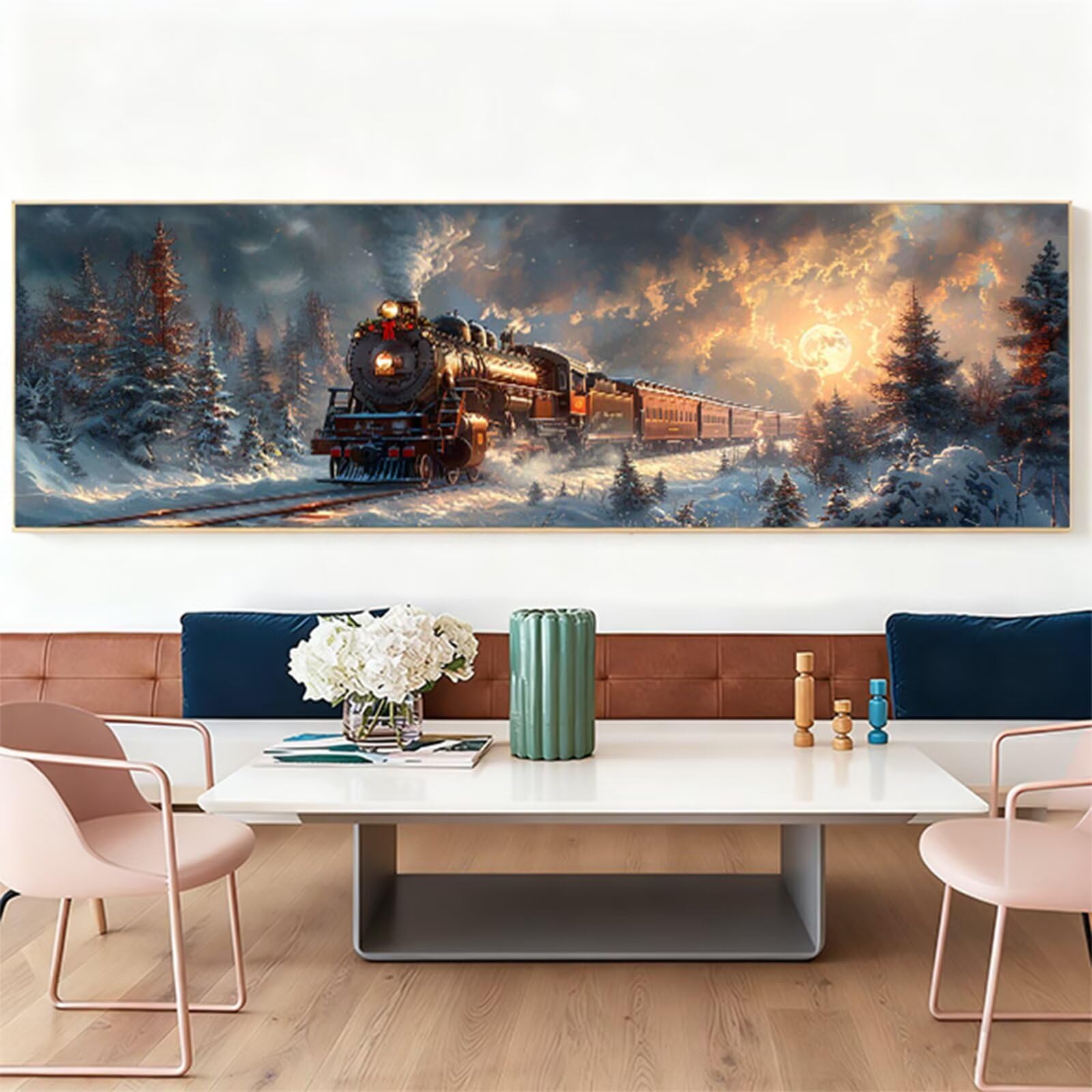 Diamentowe malowanie zima diament malarstwo dla dorosłych formowanie haft diamentowy duży rozmiar 220 x 80 cm, DIY malowanie diamentowe działalność ręczna płótno ścieg krzyżykowy kryształowe obrazy