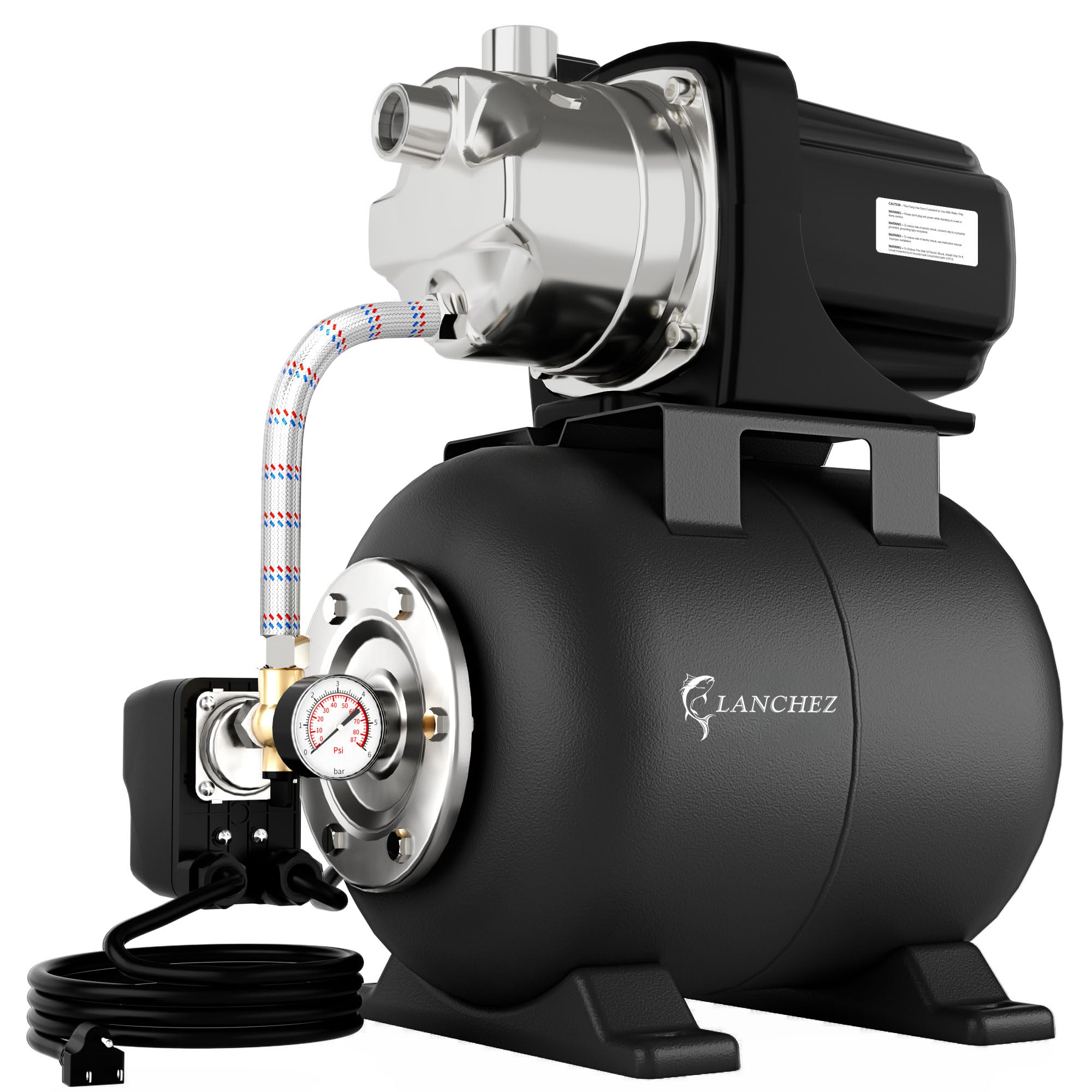LANCHEZ 1.6HP Shallow Well Pump with Pressure Tank