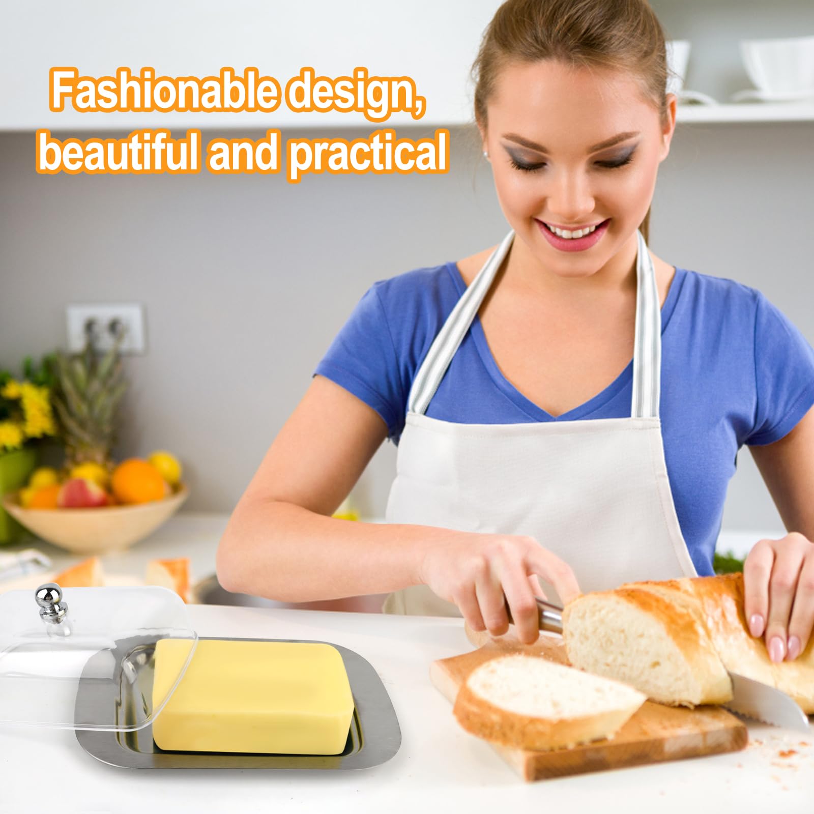 Beurrier En Inox 250g Avec Couvercle Transparent - Conservation Beurre, Fromage | Design Élégant Pour Table