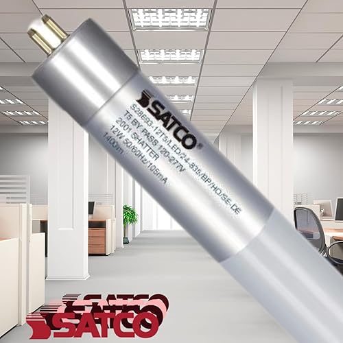 Miniatura 2 de SATCO S28693 - Bombilla LED lineal T5 de 12 vatios; esmerilada; base G5 Mini Bi-Pin, 1400 lúmenes, 120-277 voltios, 3500 K, tipo B; derivación de