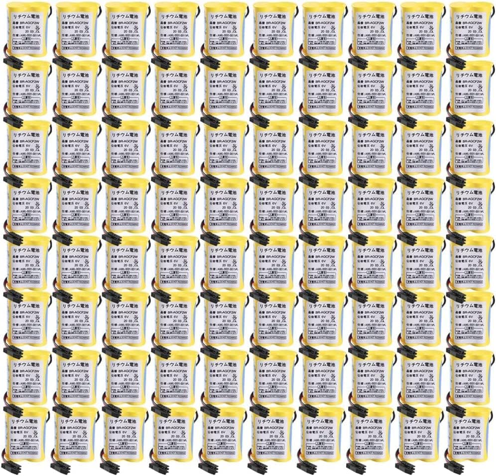 XIAOXX - Batería de litio PLC de 6 V BR-AGCF2WA98L-0031-001#1 de 2200 mAh para sistema FANUC con enchufe negro (no recargable)