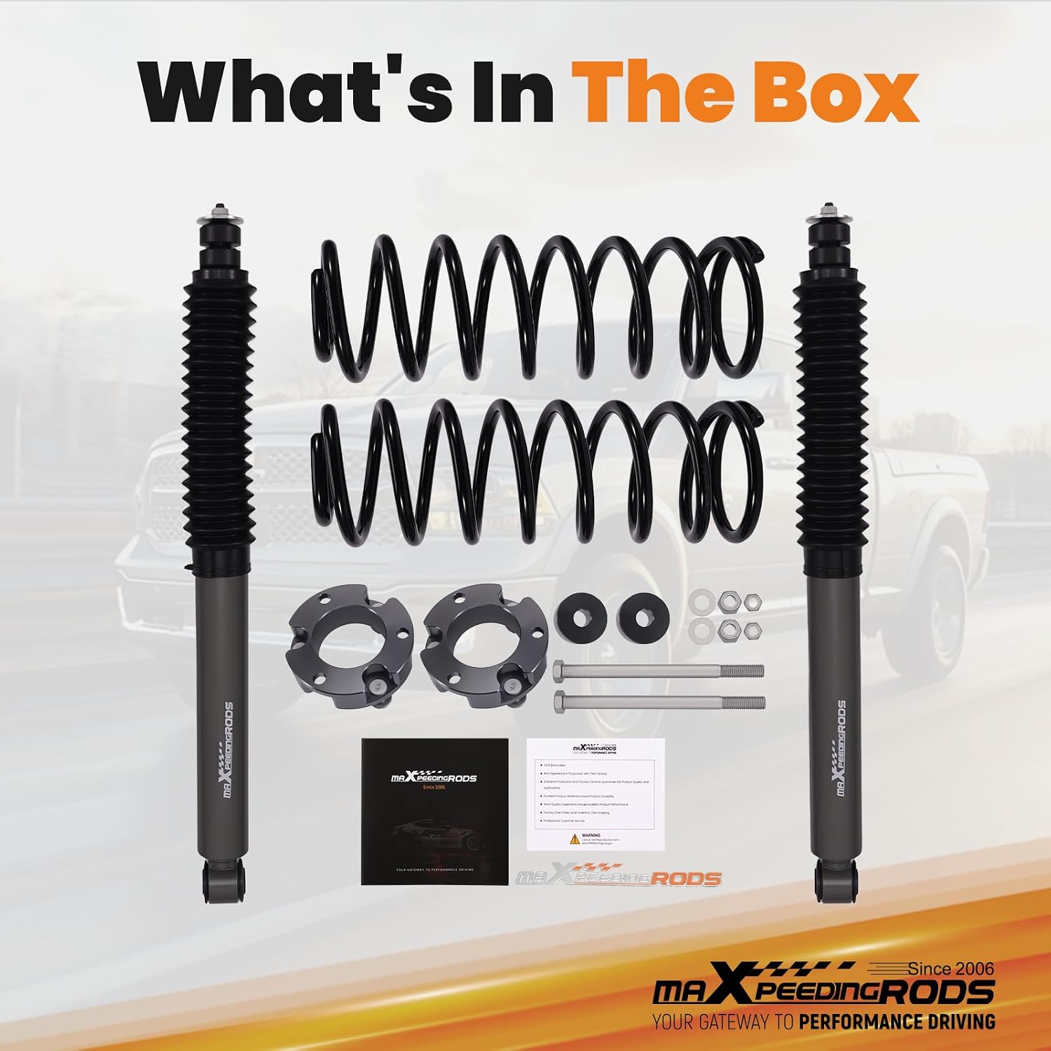 maXpeedingrods 3" Suspension Lift Kit w/Shock for Toyota 4-Runner 2WD/4WD 1996-2002 Front Rear Strut Spacer Coil Spring