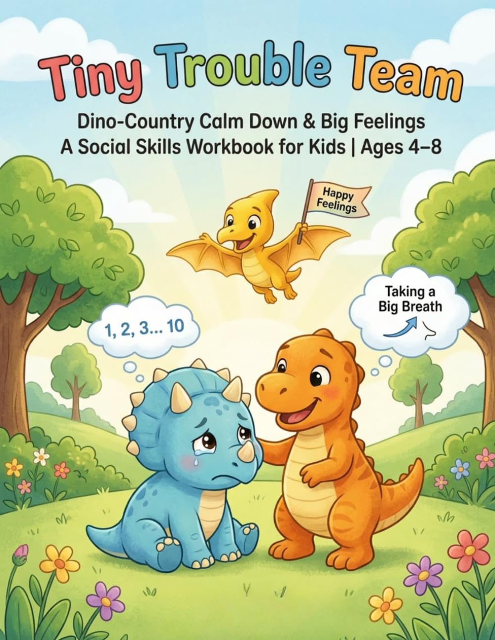 Tiny Trouble Team: Dino-Country Calm Down & Big Feelings Workbook