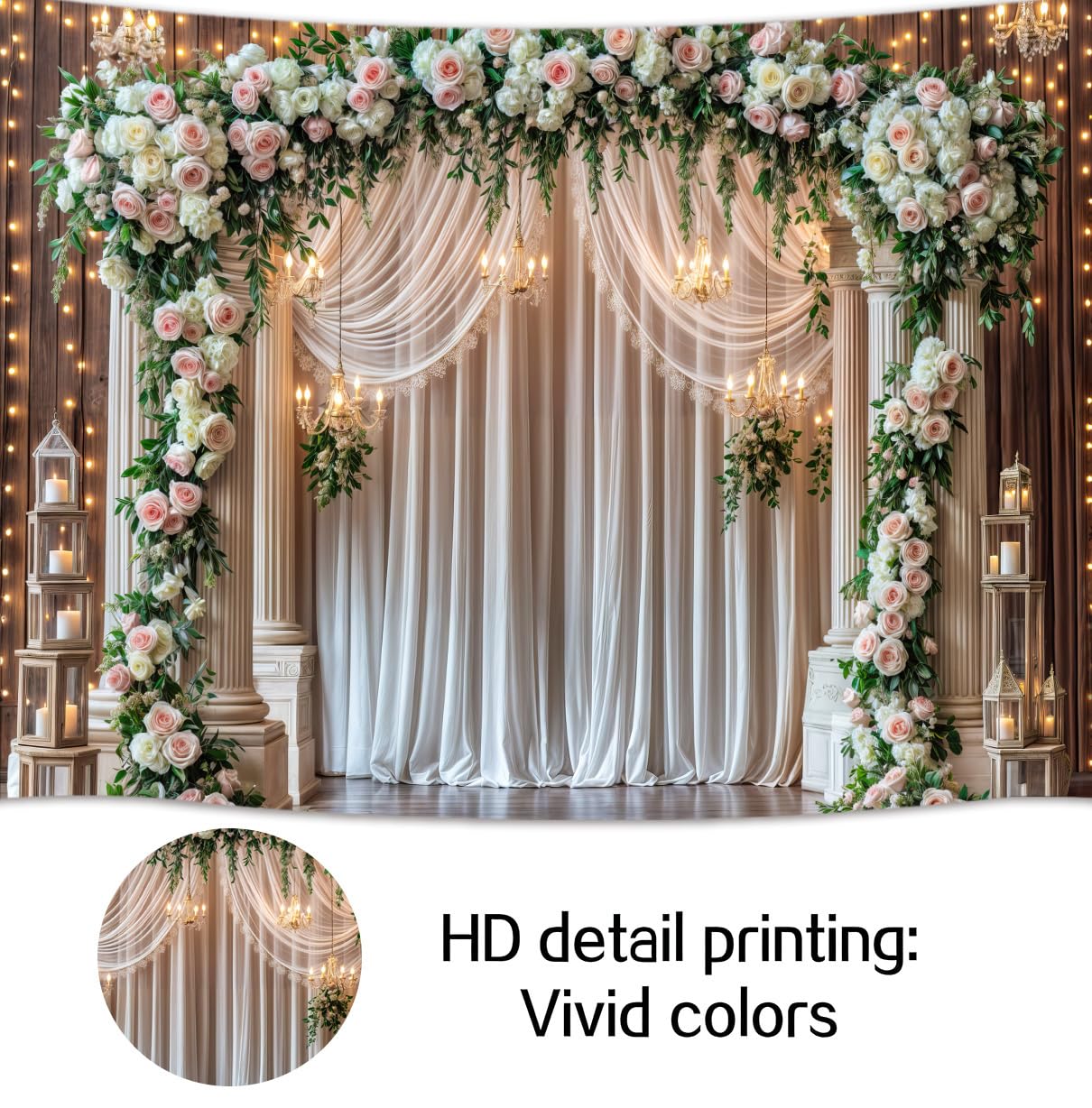 3 x 2,4 m ślub drewniane tło brokatowe biała zasłona róża kwiatowy ściana drzwi fotografia tło zachodnie vintage rocznica ślubu baner urodziny baby shower sesja zdjęciowa dekoracja rekwizyty dekoracja