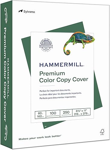 Hammermill Cartulina copia de color premium 60 libras 85 x 11 pulgadas 1 paquete 250 hojas 100 brillantes fabricada en Estados Unidos 122549R blanco