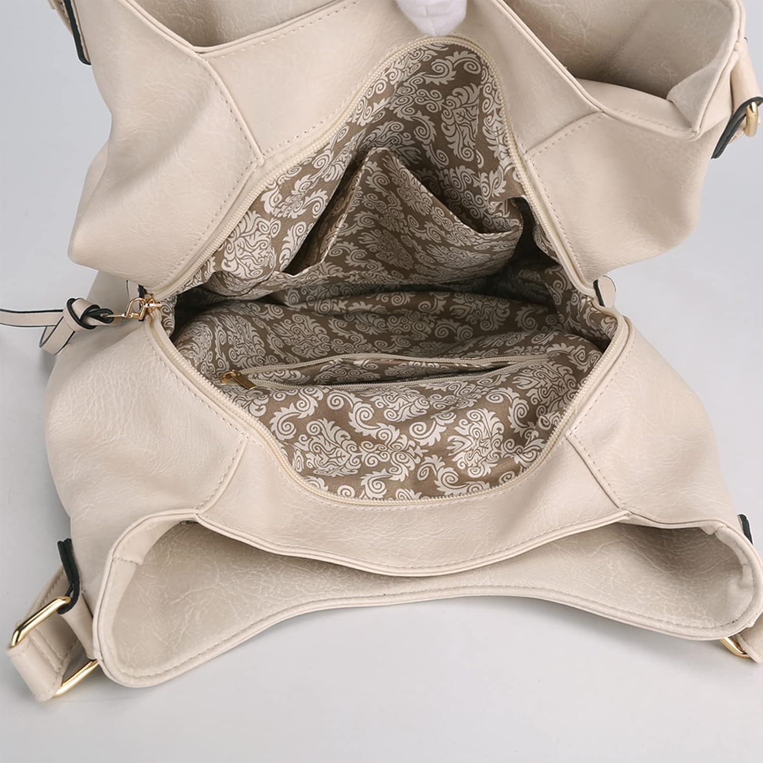 DOURR Women's Multi-pocket Shoulder Bag Fashion Vegan Leather Handbag Tote Purse - Image 2