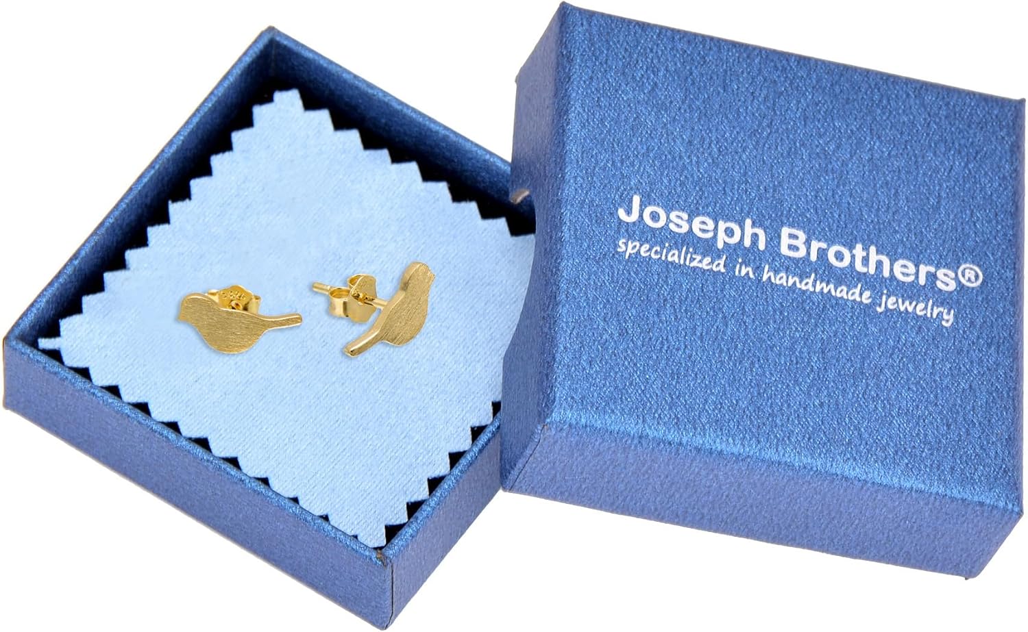 Joseph Brothers Sterling Silver Cute Birds Studs Earrings for Women, Yellow Gold Plated - Image 6