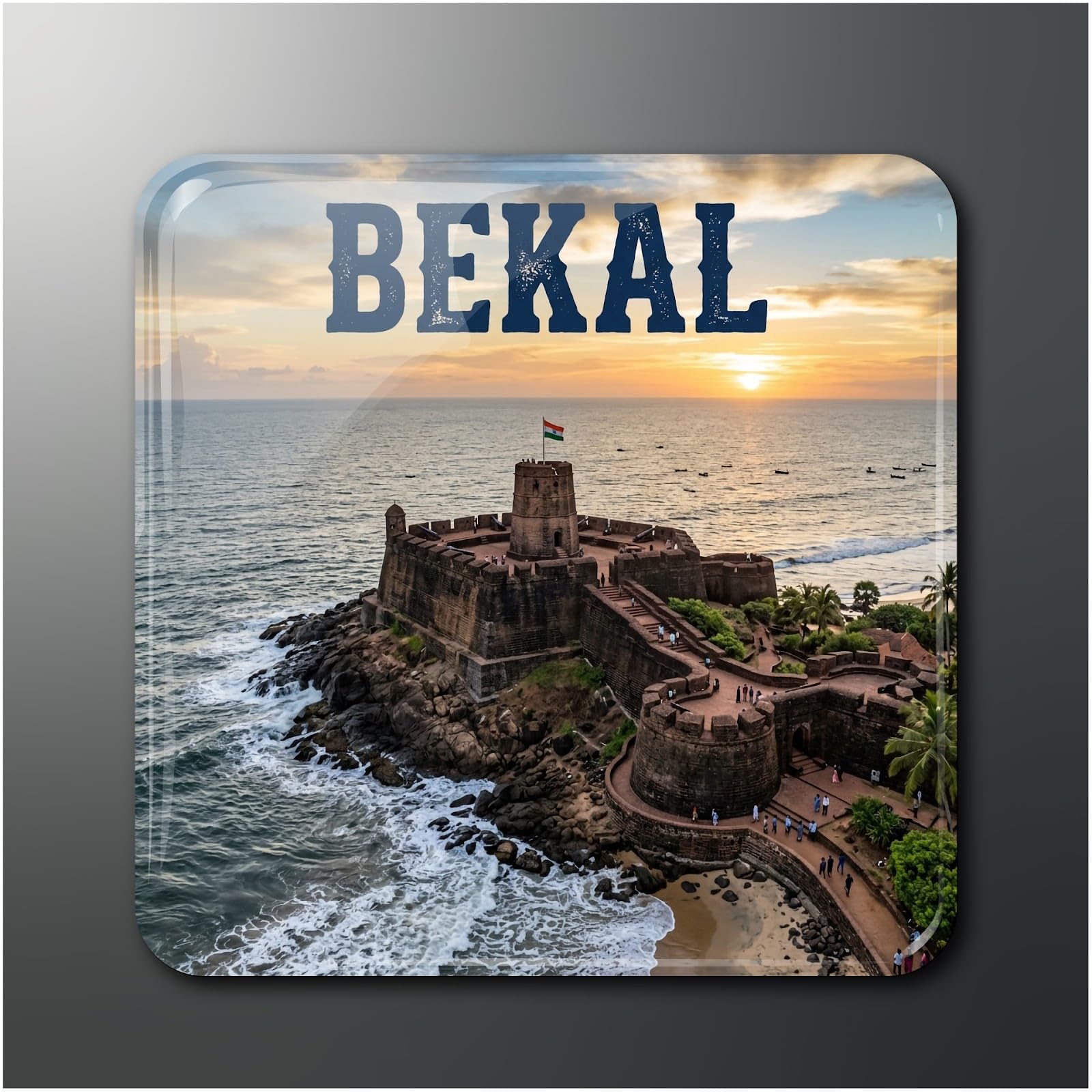 Premium Scenic Bekal Fort Fridge Magnet - 2x2 in Glossy Finish BEKAL Graphic Magnet for Kitchen & Locker - Ideal Travel Souvenir Gift-image-2