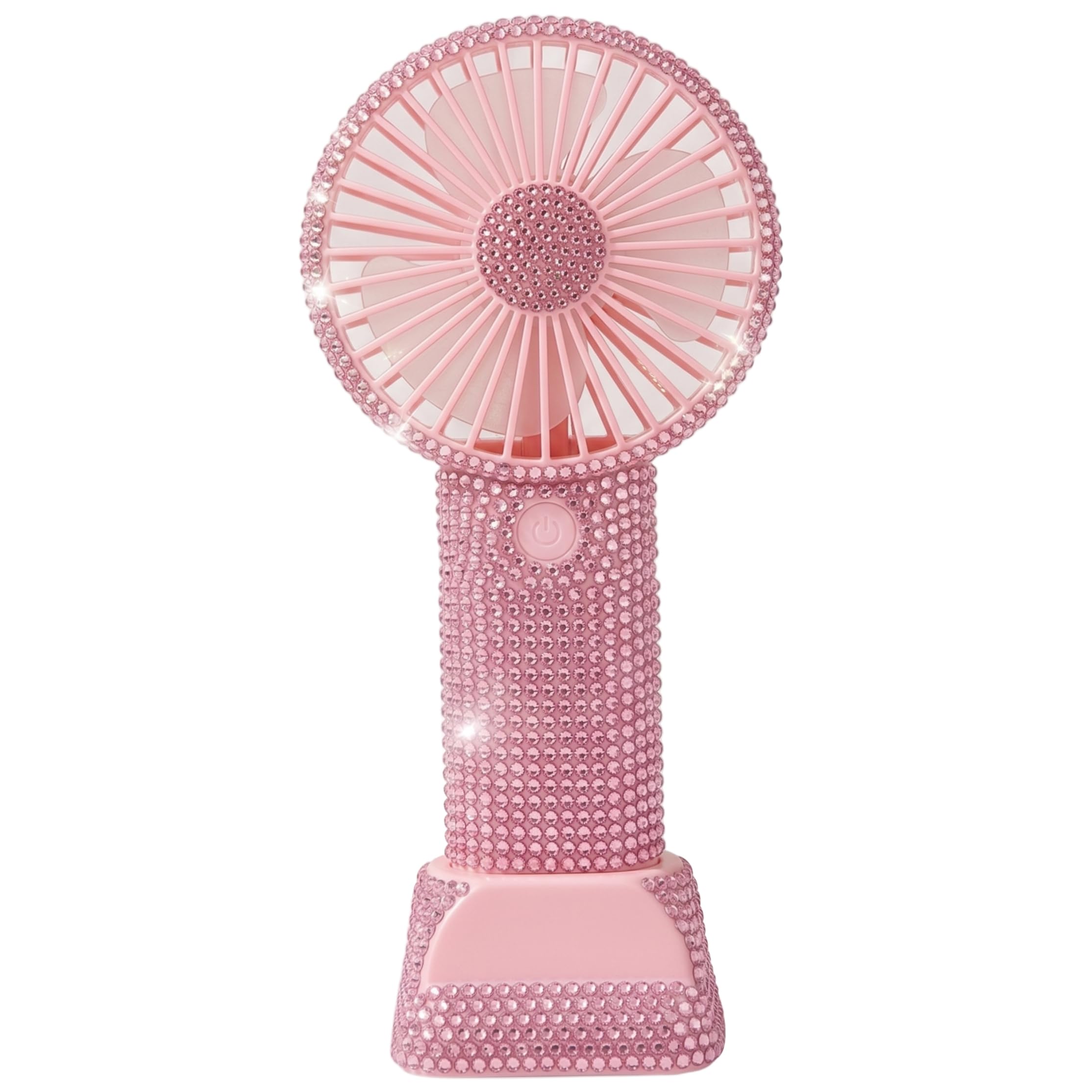 Striegro Rhinestone Fan, Bling Handheld Fan, Rechargeable Portable Personal Fnas With 3 Speeds, Quiet Mini Tabletop Fans- Style-1.