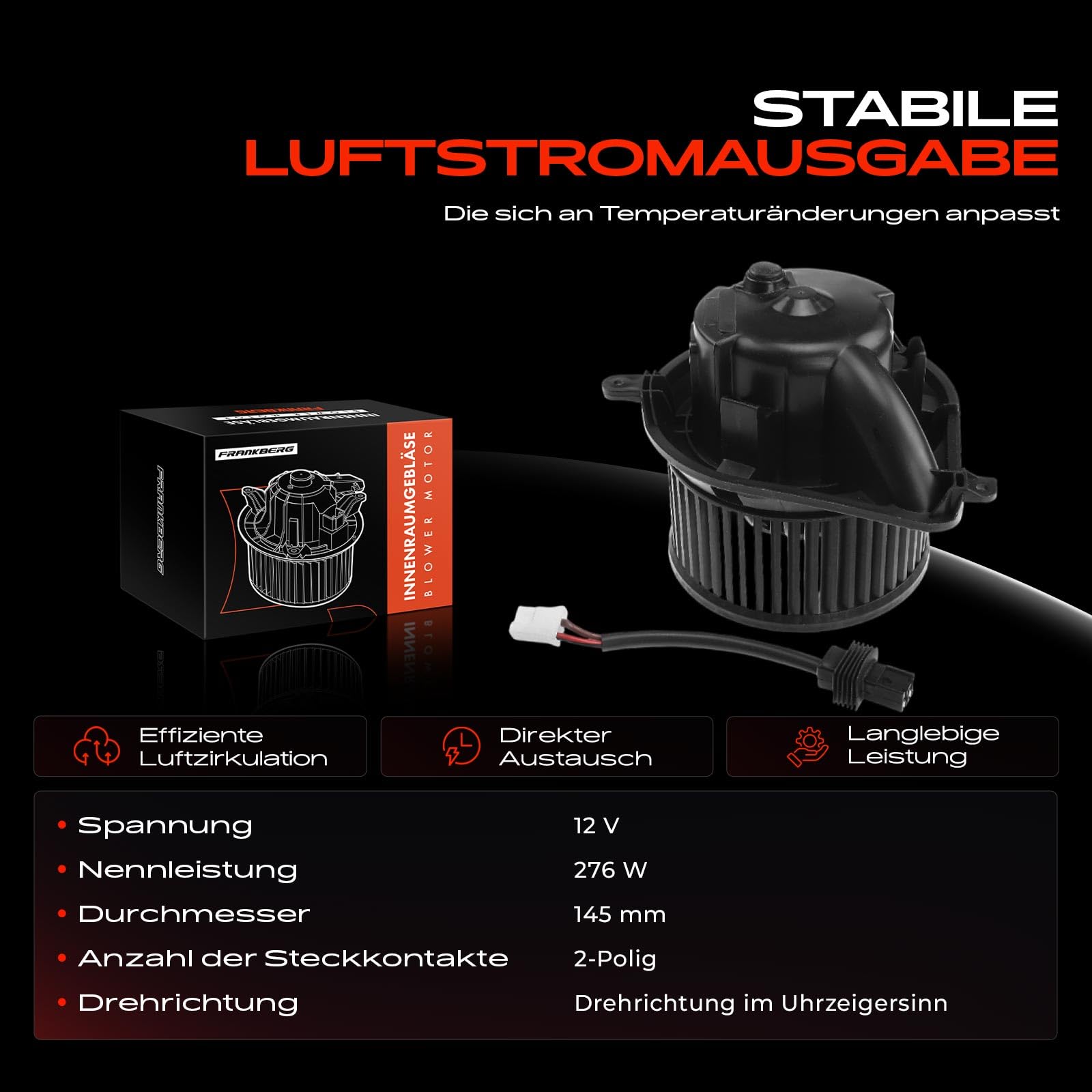 Frankberg Heizungsgebläse Gebläsemotor 0028301608