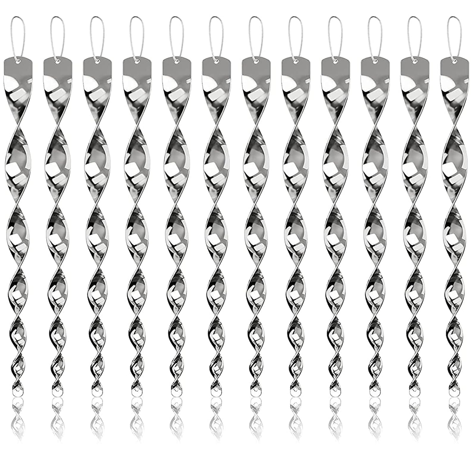 Pack of 12 Wind Spiral Bird Repellent, Reflective Bird Scarer, Pigeon Deterrent, Pigeon Repellent for Balcony and Garden Decoration, for Protection of Flowers and Garden, House, Yard, Terrace-image-41