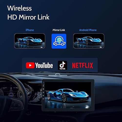 Miniatura 6 de Estéreo de coche de un solo DIN, pantalla giratoria Carplay con cámara trasera de 1080P, CarPlay inalámbrico y pantalla táctil automática Android,