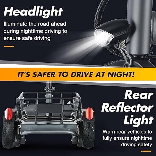 Miniatura 7 de Tripaide Patrón de bricolaje 12.4 mi de largo alcance  Patinetes de movilidad de 4 ruedas con peso de 45 libras, 9.3 mph, scooters de movilidad