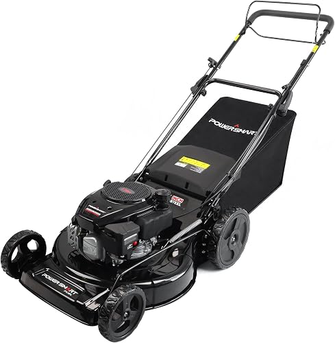 22-Inch Self Propelled Gas Lawn Mower, 170cc 4-Cycle OHV Engine, 3-in-1 Mulch/Bag/Rear Discharge, 6 Cutting Heights