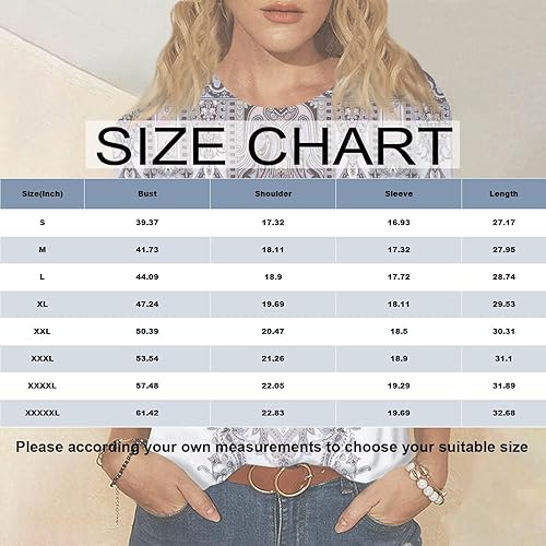 Miniatura 5 de Camisas de manga 34 para mujer, estilo bohemio, estampado, cuello redondo, casuales, básicas, blusas holgadas