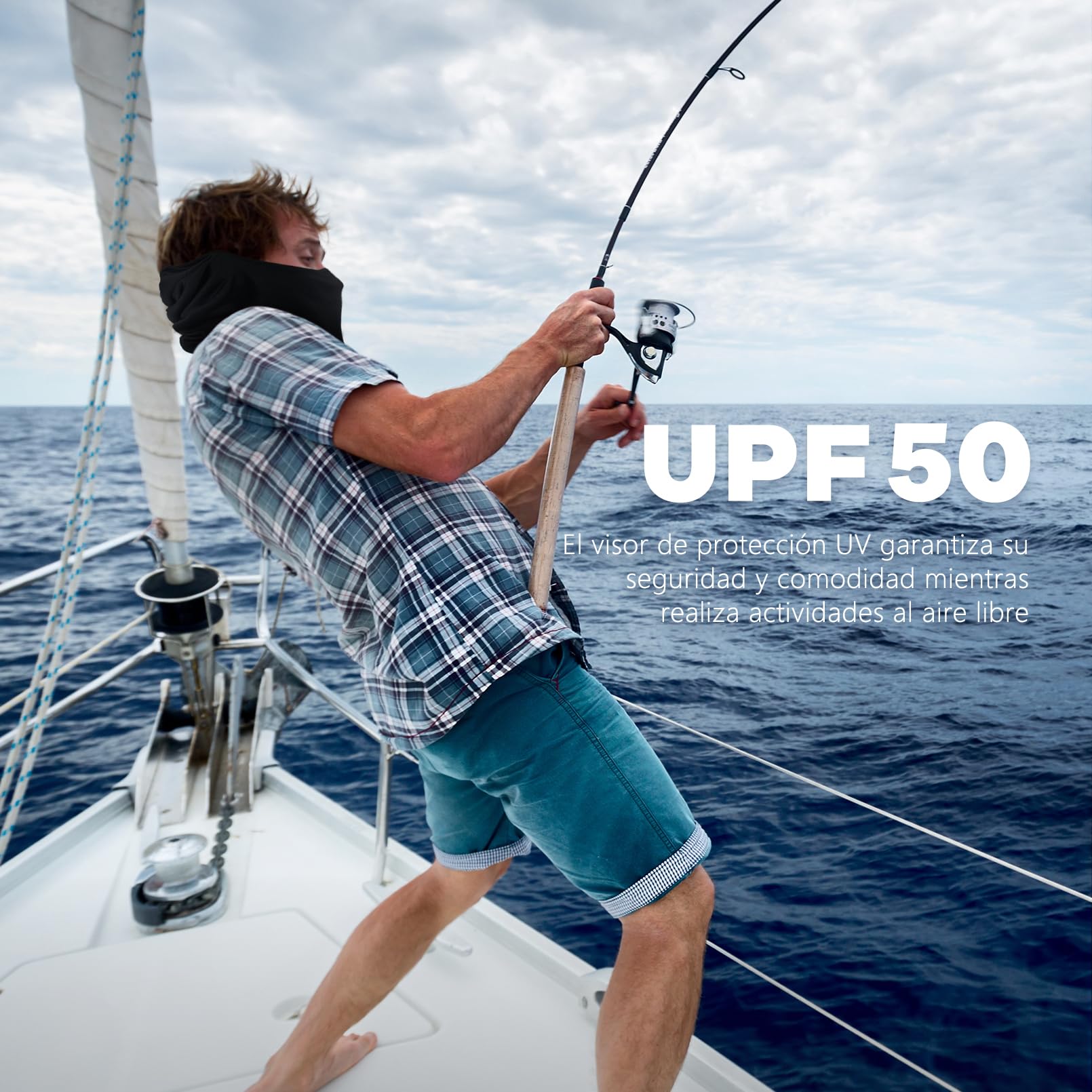 Fuinloth Pasamontañas Moto, Balaclava Verano Protector UV Deportes al Aire Libre Hombre y Mujer - 5