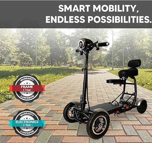Miniatura 49 de MS-3000 Scooter eléctrico para adultos, scooters plegables para personas mayores, scooter de movilidad de 4 ruedas con silla, scooter eléctrico
