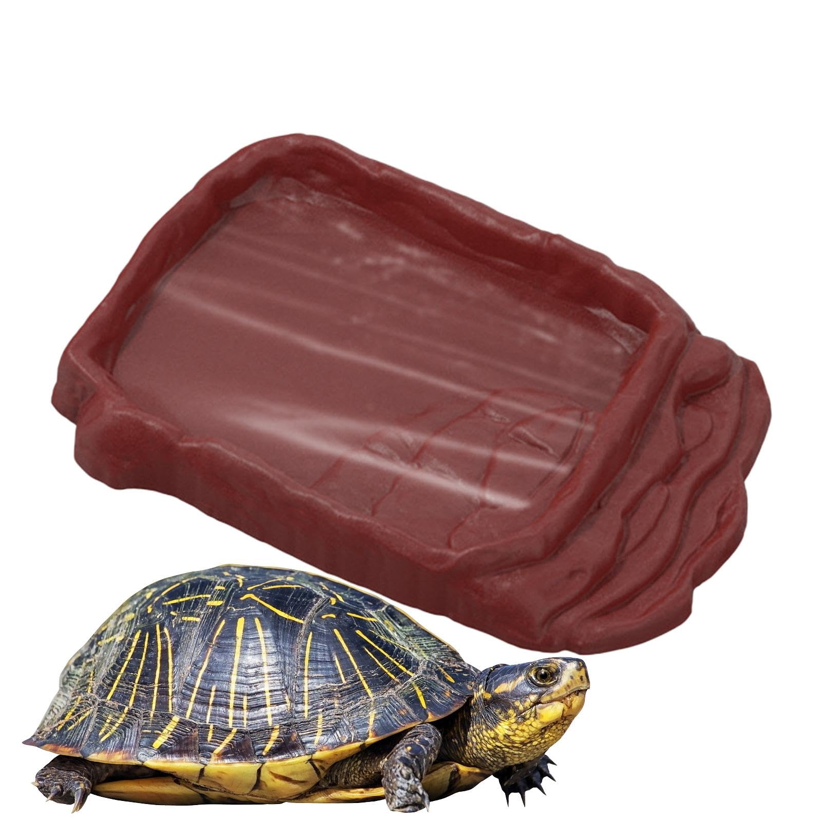 Wassernapf Für Schildkröten Mit Rampe & Futterschale – Aus ABS, Für Reptilien & Amphibien