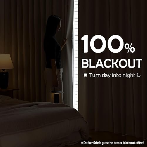 Miniatura 3 de Cortinas de lino 100% opacas de 84 pulgadas de largo, 2 paneles para dormitorio, sala de estar, lino beige, texturizado, para oscurecer la