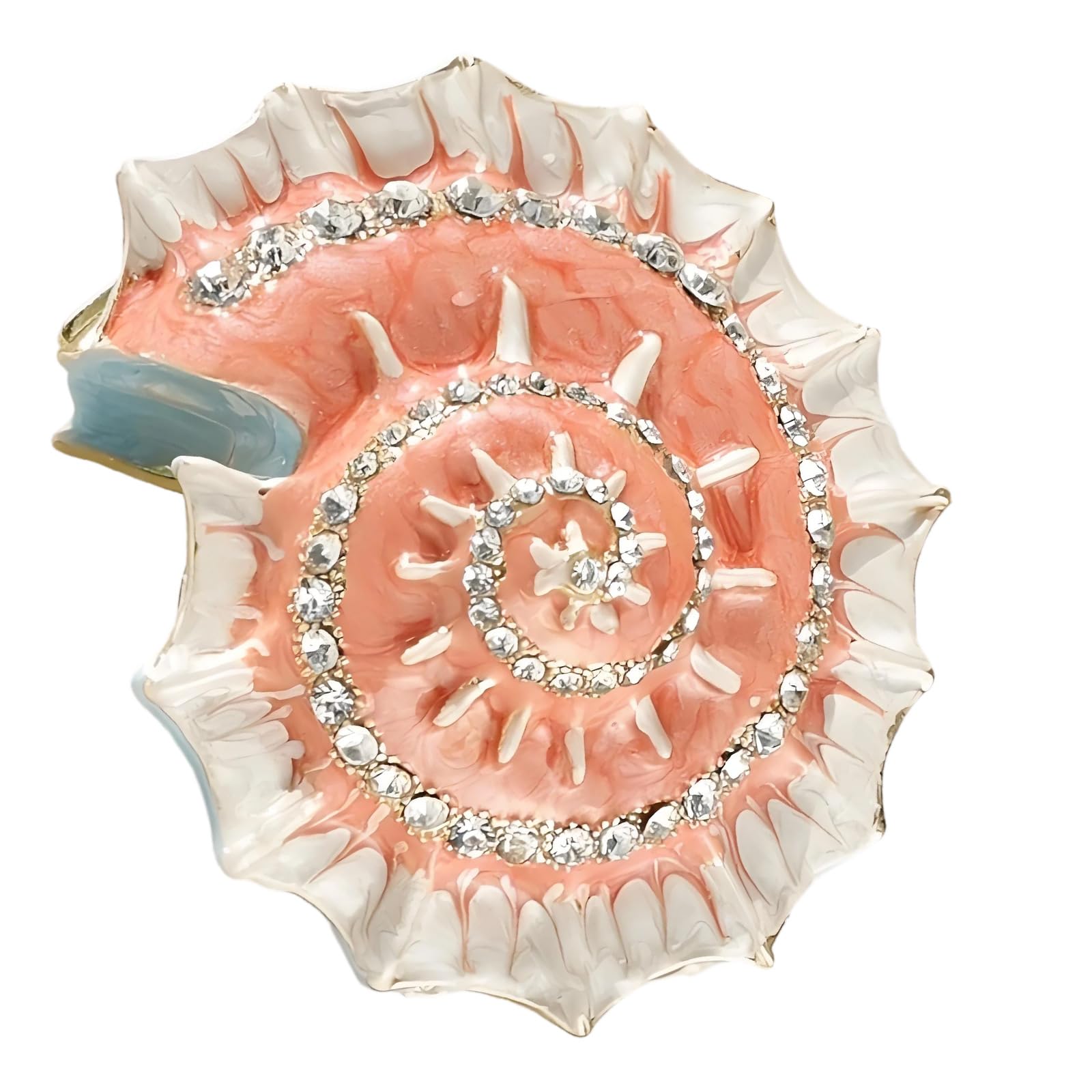 Earring and Pendant Storage Box, Shell Shaped Alloy Trinket Holder for Dresser Surfaces and Decorative Display Shell Trinket Holder Jewelry Organizer Earring Pendant Storage Vanity Accessory