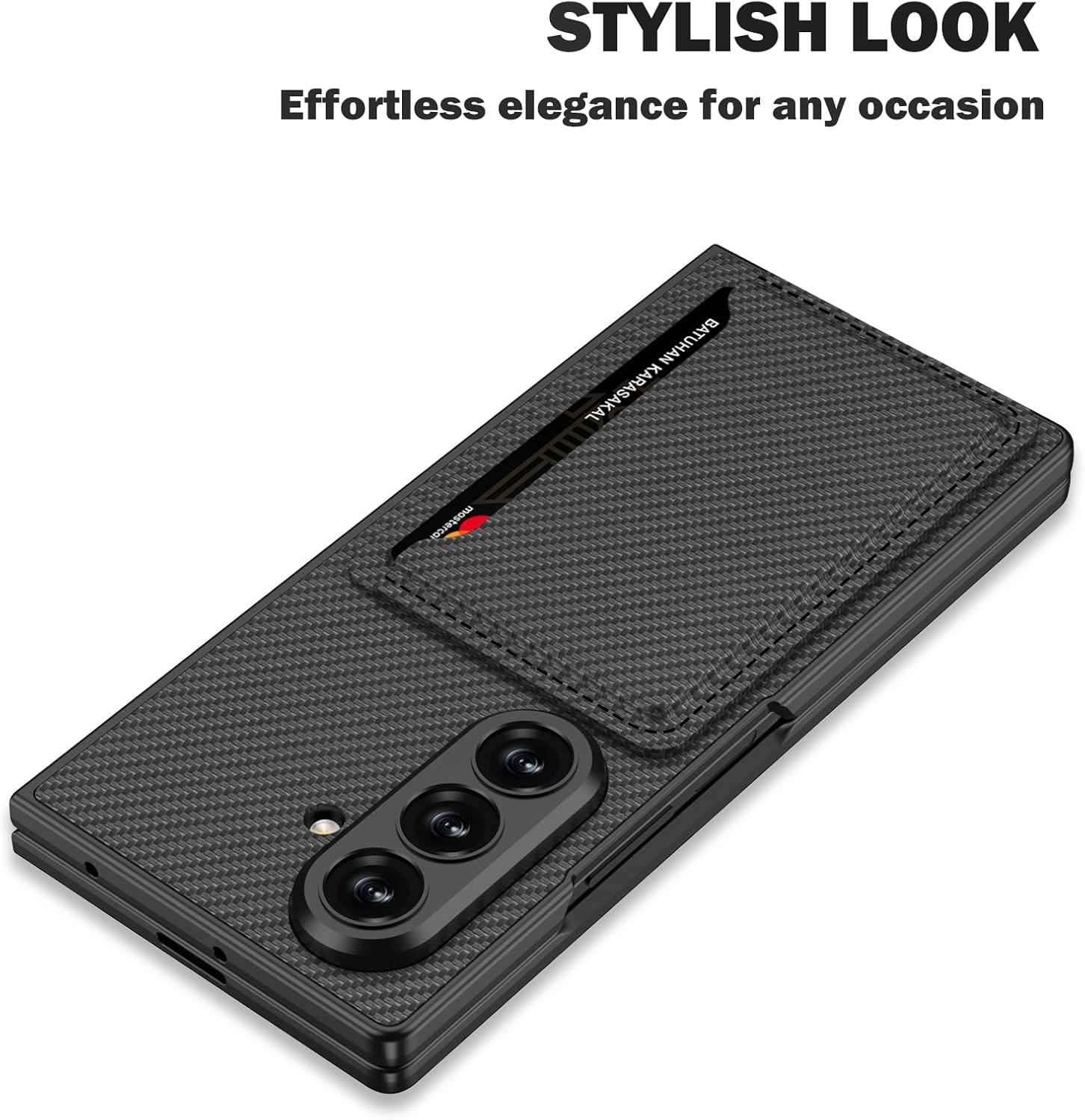 SHIEID Galaxy Z Fold7 Leather Case – Ultra Slim Protective Cover with 2 Card Slots & Screen Protector, Shockproof Wallet Case Compatible with Samsung Galaxy Z Fold 7, Cold Mountain Gray