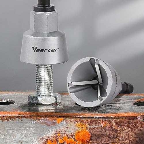 Miniatura 5 de Herramienta de desbarbado de broca de chaflán externo con 3 cuchillas de carburo de flauta para acero metálico, herramientas de rebabas de