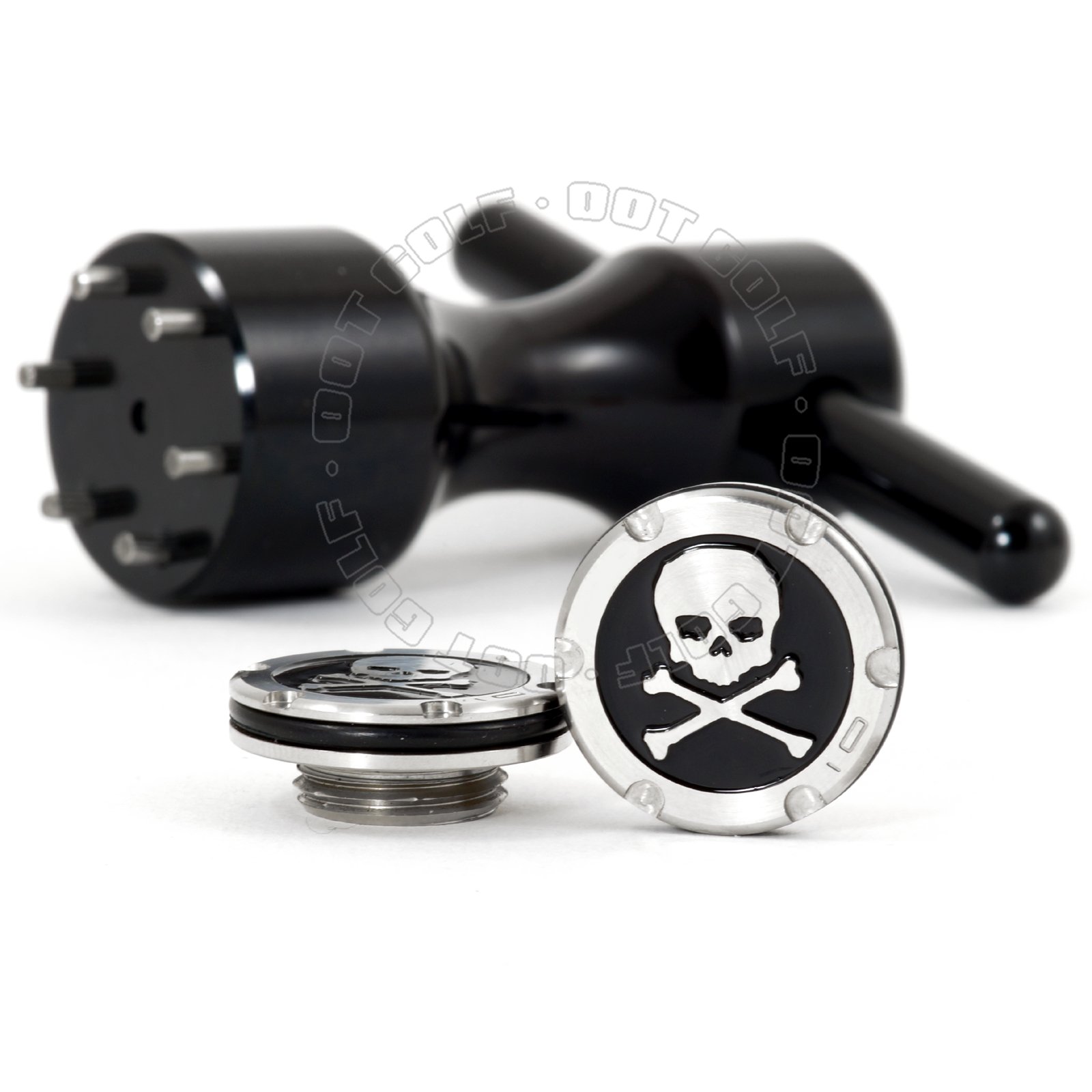 19th Hole Custom Shop 2 x 10g Deluxe Tour Style Weights for Scotty Cameron Fastback, Squareback and Roundback Putters Wrench, Skull, Black (Black)