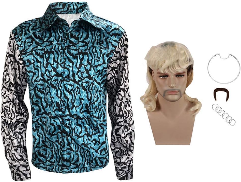 Mens Joe Shiny Sequins Shirt Button Down Dress Costume Shirt