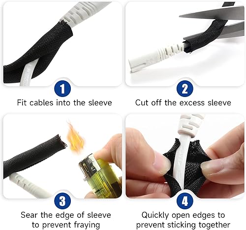 Miniatura 8 de Sonoreboom Telar de alambre trenzado tejido de malla autoenvolvente para cables automotrices, cable de audio y videocuerdas de varios cables (12