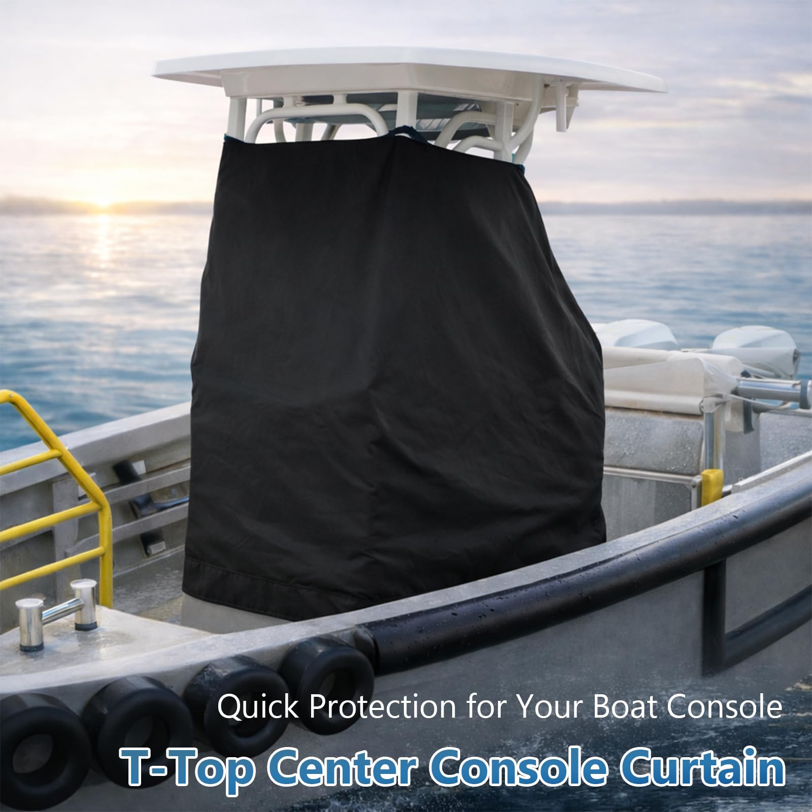 T-Top Copertura per console centrale per barca, tessuto Oxford 600D impermeabile di grado marino, resistente, 180 x 175 x 20,3 cm