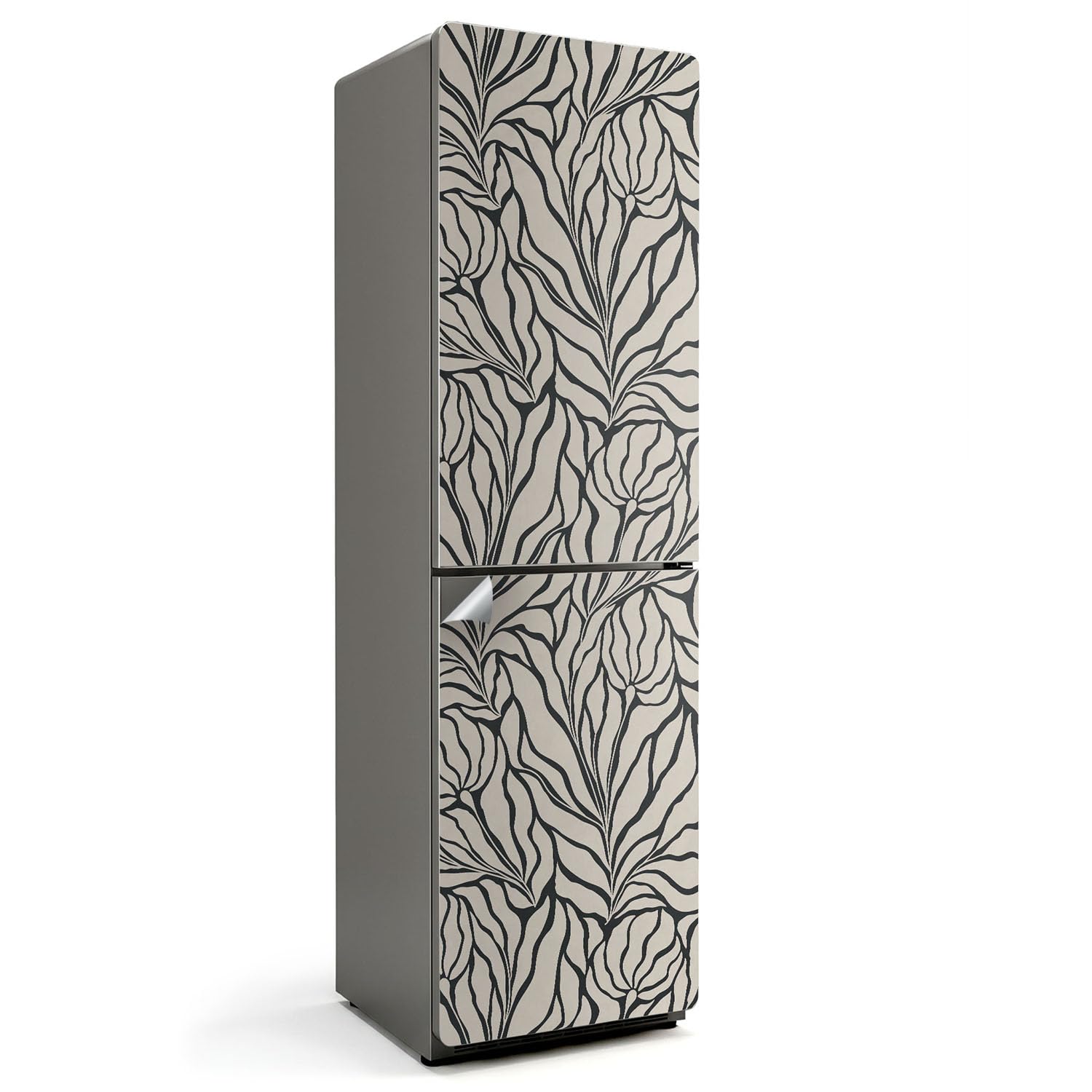 Sticker frigo 60x205 cm masquer rayures décoration cuisine amovible