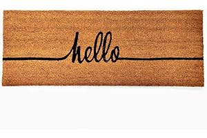 Kempf Hello Greeting Coco Outdoor 18" x 47" Double Door Mat