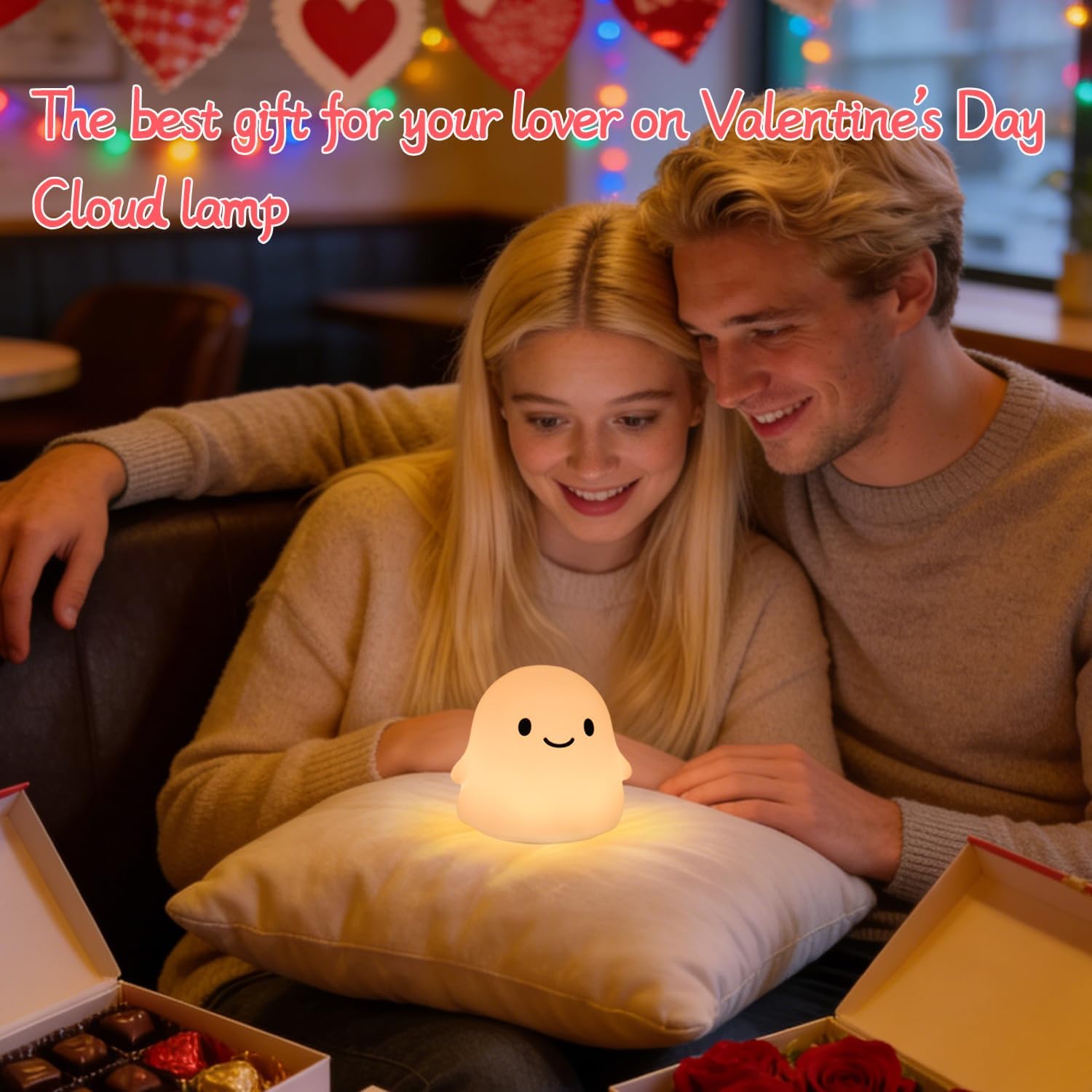 Halloween Ghost Night Light, 50-Hour Battery & Pat Control, Cute Squishy Lamp for Kids Room Decor, USB Rechargeable with Timer, Cute Home Decor - Image 5