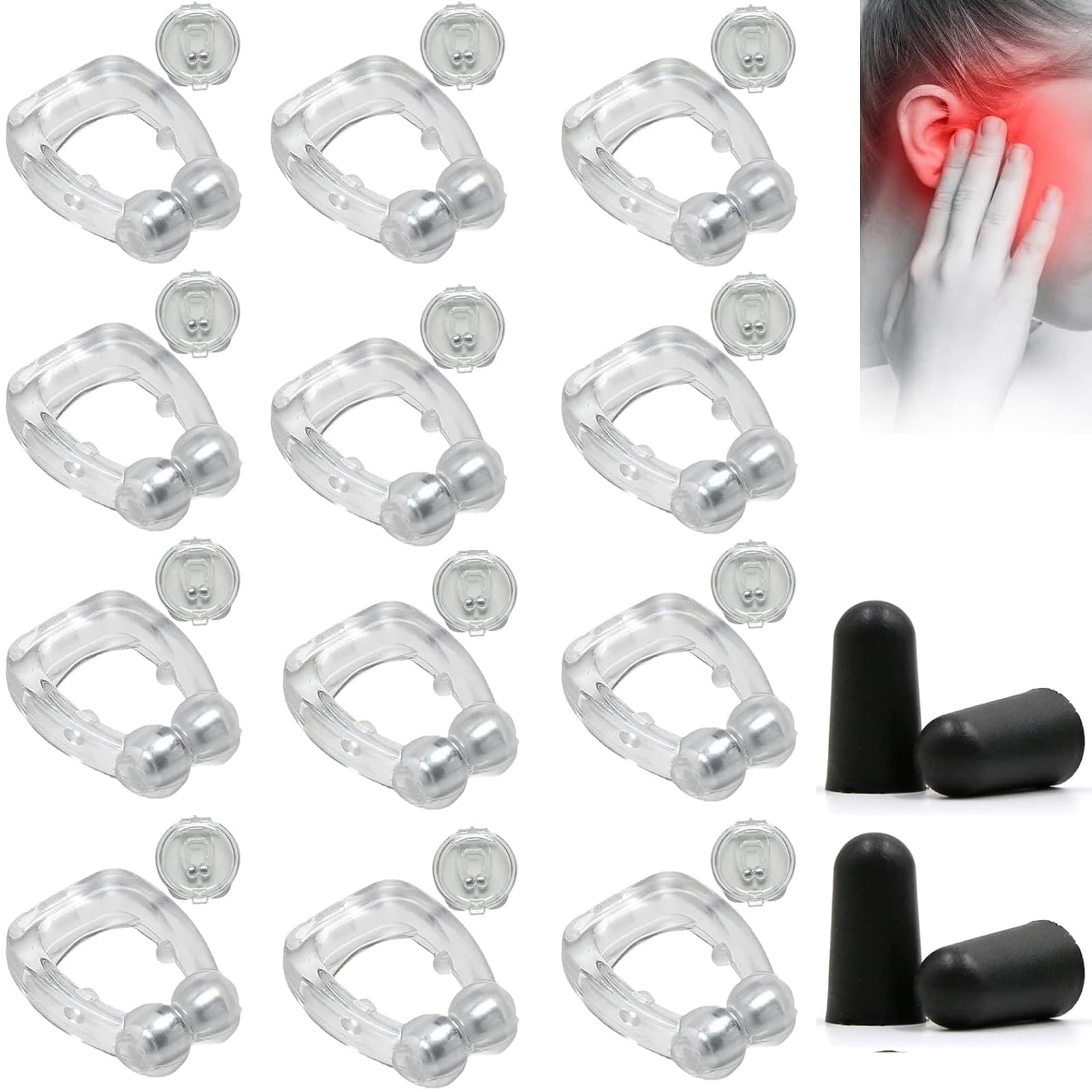Tinnitus Relief for Ringing Ears, Acupeace Tinnitus Relief Device, Acupeace Anti Tinnitus Relief Ear Clip, Device for Stop Ear Ringing (6Pairs)
