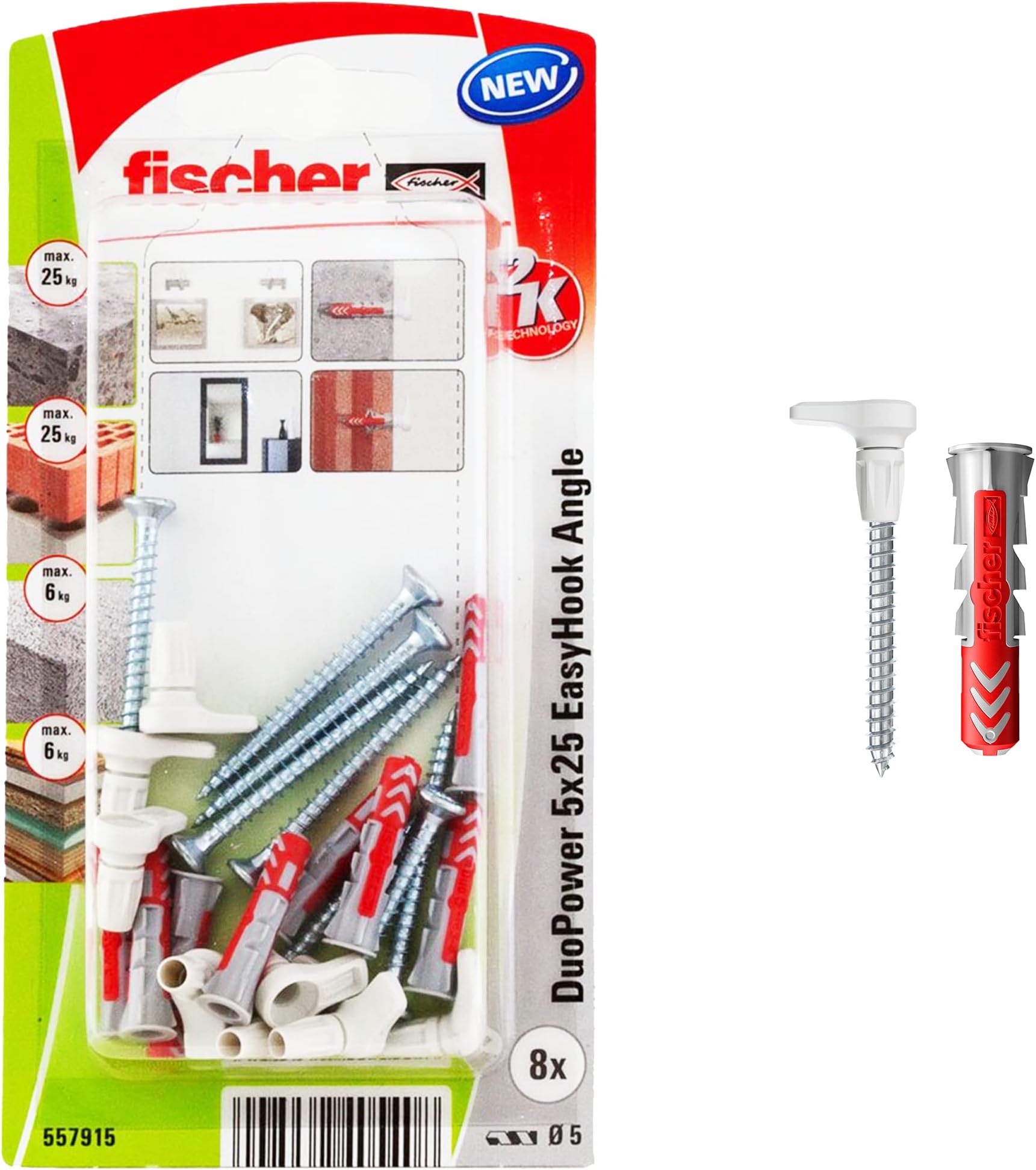 fischer 557915 EasyHook, White