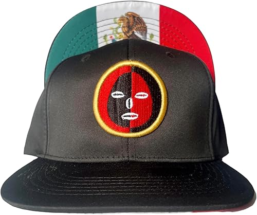Gorra ELEGGUA Bordado Negro El Snapback Con Bandera Mexicana, Negro -
