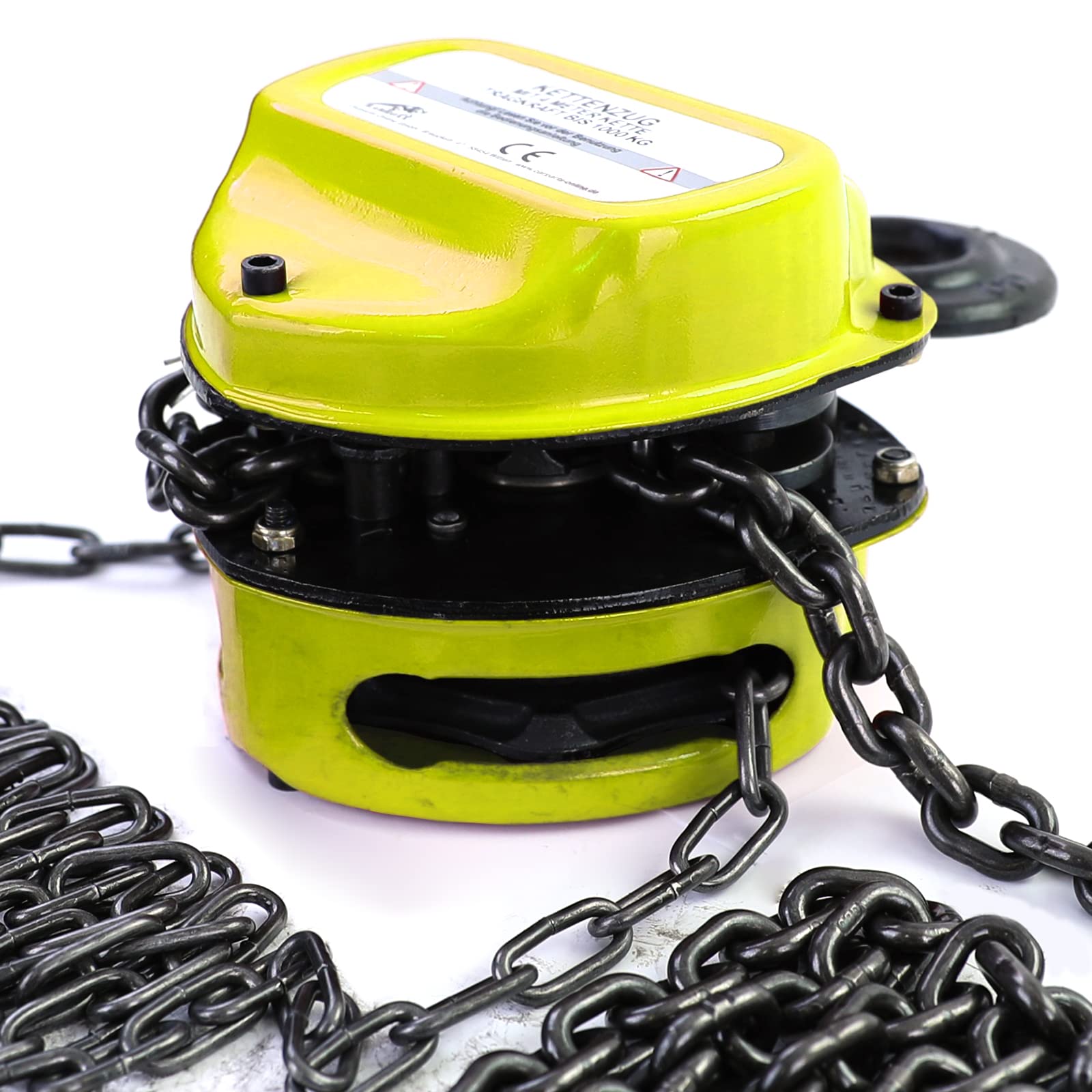 RAMROXX Profi Werkstatt Kettenzug Flaschenzug 4M bis 1T 1000kg Gelb