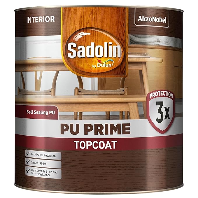 Sadolin by Dulux | PU Wood Primer & Polish Sealer for Interior Surfaces | Excellent Resistance to Scratches, Stains, and Cracks | Water Resistant, All Weather Durable and Long Lasting, 1 litres