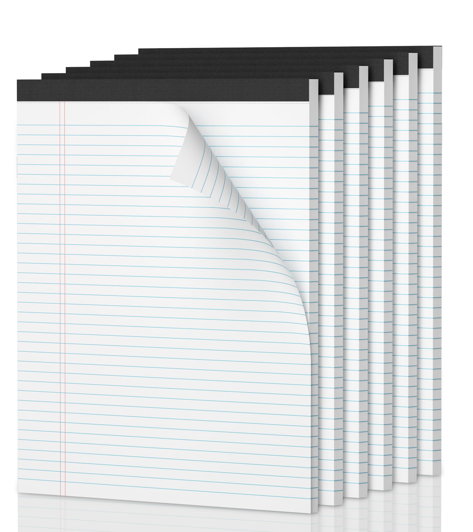 Legal Pads 8.5 x 11 College Ruled Note Pads, 6 Pack Notepads 8.5 x 11 Lined Paper Narrow Ruled Writing Pads, 30 Sheets Per Note Pad, Micro Perforated White Legal Pad 8.5 x 11 for W image 7