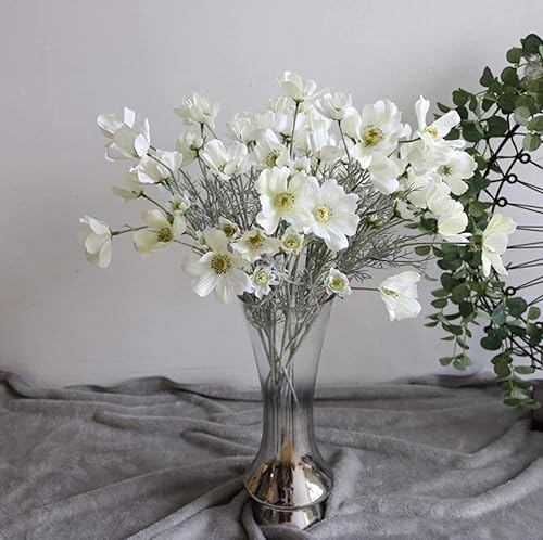 Miniatura 2 de Flores silvestres artificiales 6 piezas Cosmos de tallo largo Calliopsis, ramo de simulación, flores realistas de seda falsas de plástico para mesa,