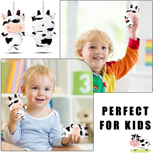 Miniatura 6 de 12 llaveros de vaca de peluche de animales de peluche, recuerdos de fiesta, llavero Kawaii de animales de granja para suministros de regalo de