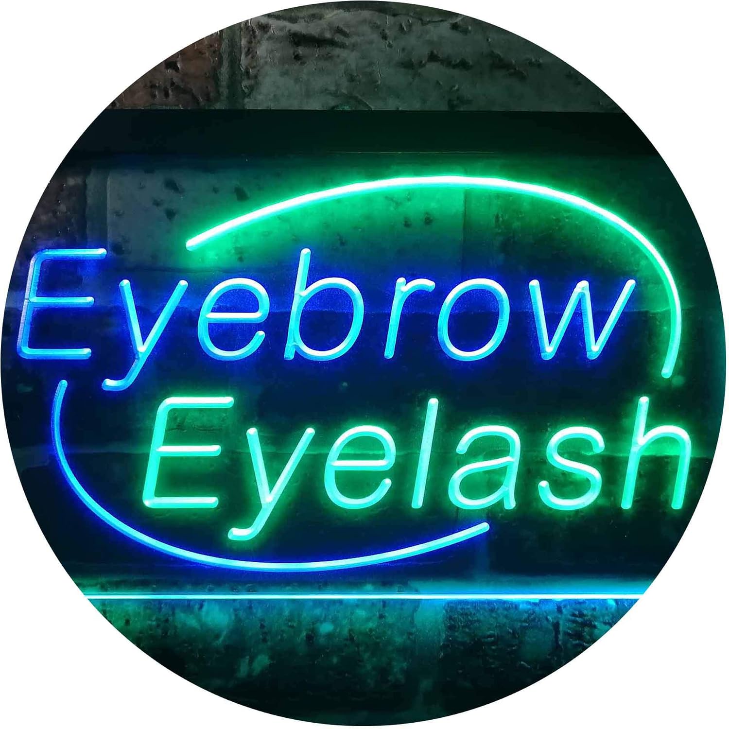 ADVPRO Eyebrow Eyelash Dual Color LED Neon Sign Green & Blue 16" x 12" st6s43-i2964-gb