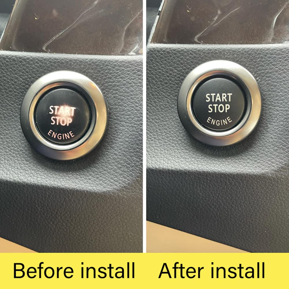 Car Engine Start Stop Switch Button Replace Cover for BMW 1 3 5 Series X1 X3 X5 X6 Z4 E Chassis E81 E87 E90 E91 E92 E93 E60 E84 E83 E70 E71 E72 E89 (Matte Black)
