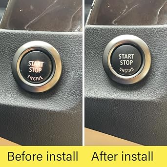 Car Engine Start Stop Switch Button Replace Cover for BMW 1 3 5 Series X1 X3 X5 X6 Z4 E Chassis E81 E87 E90 E91 E92 E93 E60 E84 E83 E70 E71 E72 E89 (Matte Black)