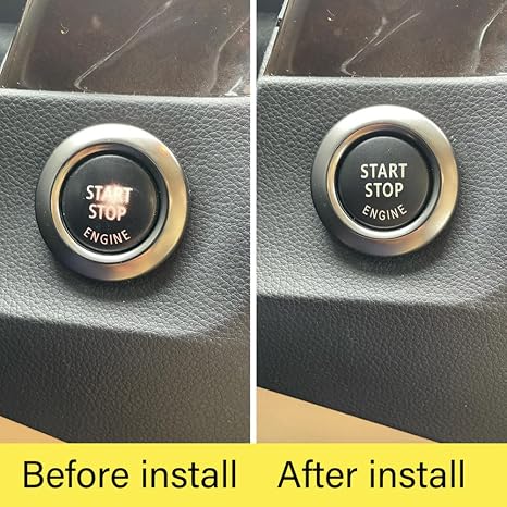 Car Engine Start Stop Switch Button Replace Cover for BMW 1 3 5 Series X1 X3 X5 X6 Z4 E Chassis E81 E87 E90 E91 E92 E93 E60 E84 E83 E70 E71 E72 E89 (Matte Black)