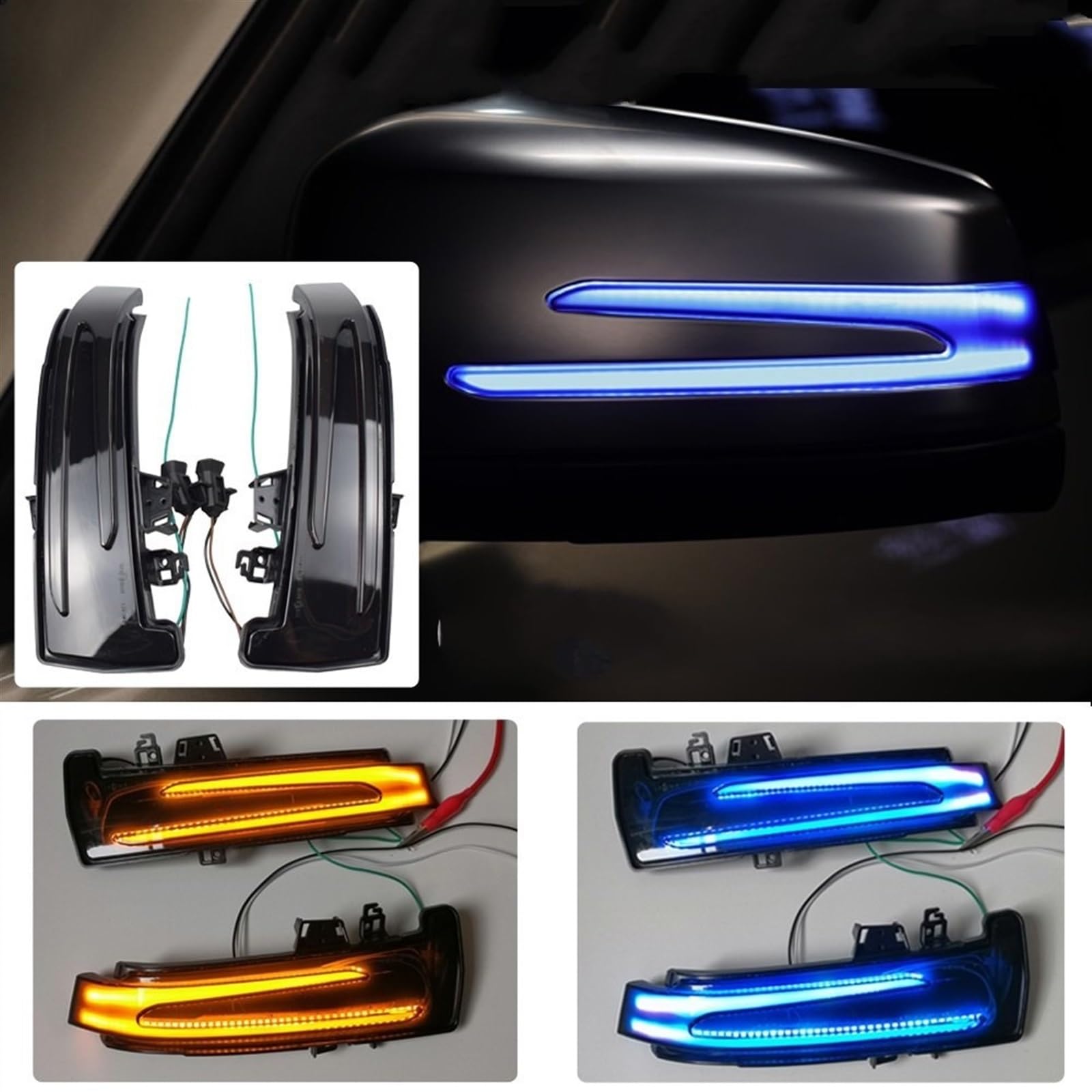 Indicatore Direzione Compatibile con Mercedes per Benz per A B C E S CLA GLA CLS Class W176 W246 W204 W212 C117 X156 2007-2017 Auto Lampeggiante Indicatore di Direzione Indicatore Luminoso(2)