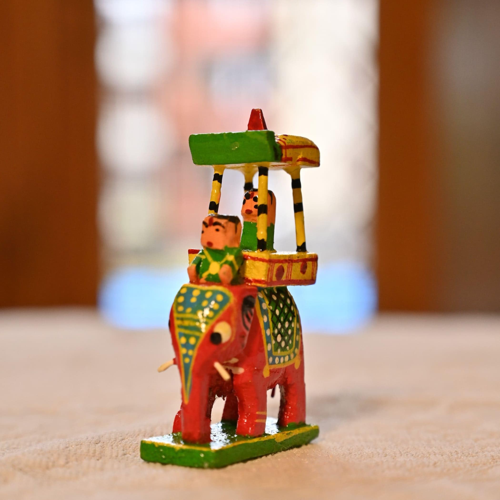 LOVENSPIRE Wooden Kondapalli Maharaja Ambari Elephant Indian Handpainted Golu Decoration Showpiece for Home Living Room Shelf Display Table Decor Gifting Item Golu Dolls