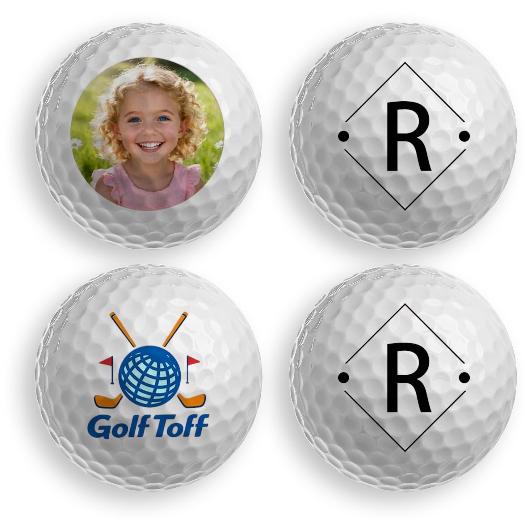 PAOUPY Custom Personalised Golf Balls,Customize Your Logo, Name, Text, Or Photo,Funny Golf Ball,Perfect For Events And Gifts,Plastic